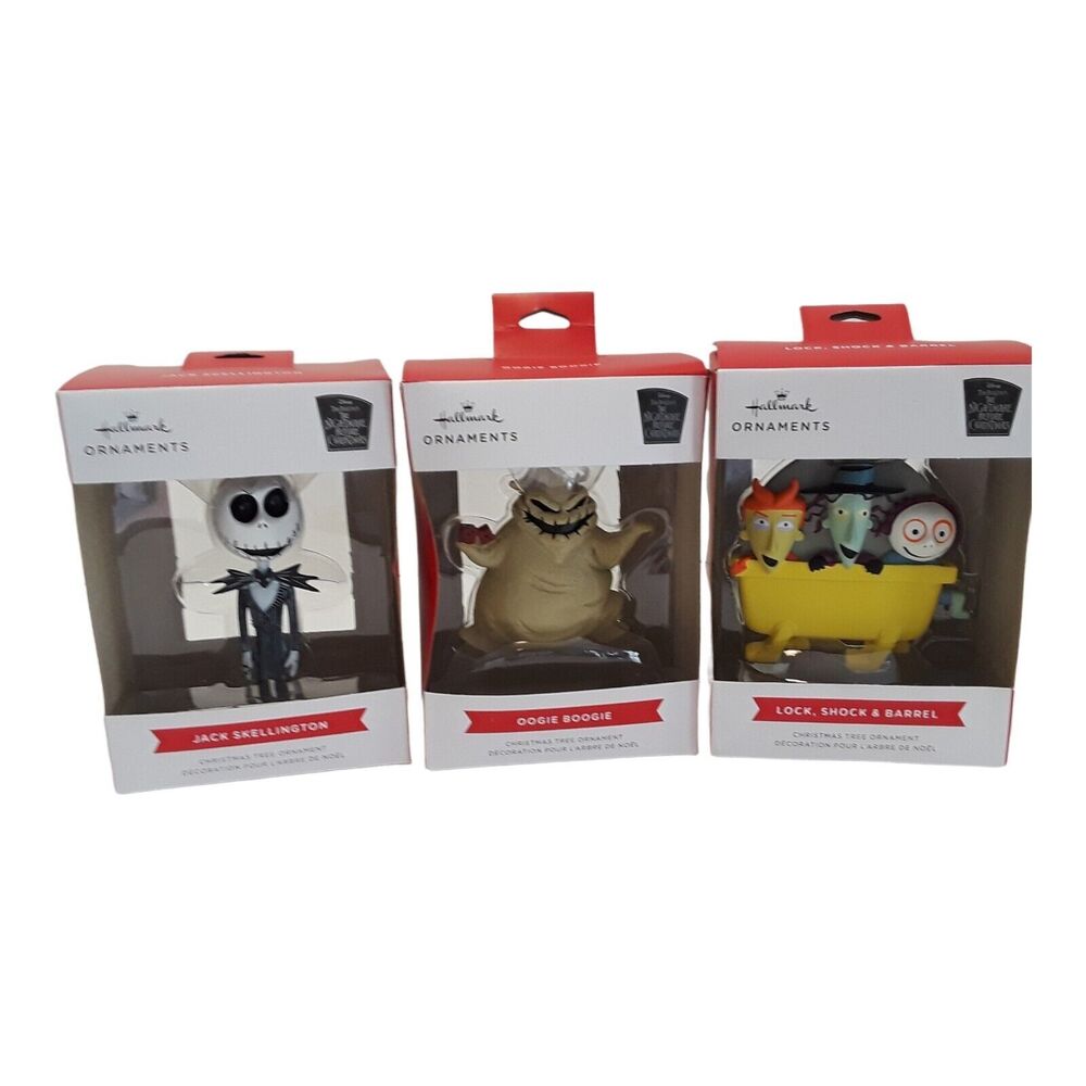 The Nightmare Before Christmas 2021 Ornament Set Jack Oogie Boogie and Gang